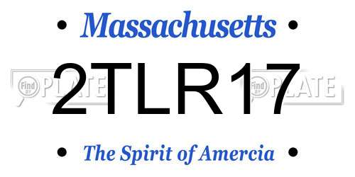 2TLR17 Massachusetts License Plate