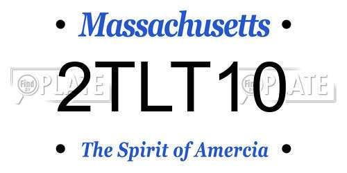 2TLT10 Massachusetts License Plate
