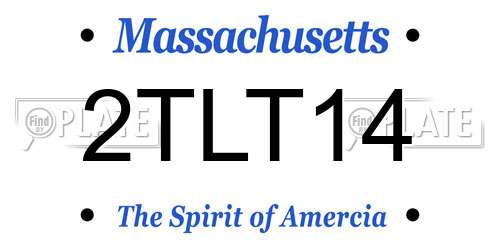 2TLT14 Massachusetts License Plate