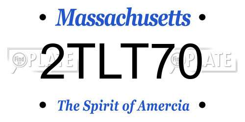 2TLT70 Massachusetts License Plate