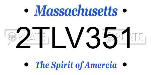 2TLV351 Massachusetts License Plate