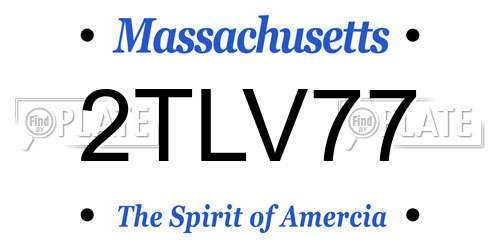 2TLV77 Massachusetts License Plate
