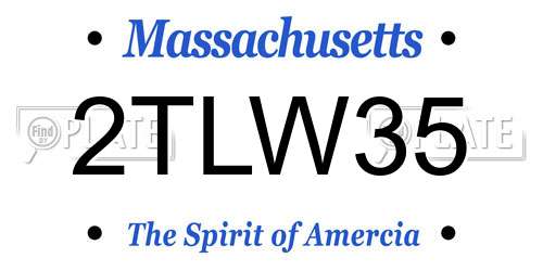 2TLW35 Massachusetts License Plate