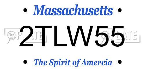 2TLW55 Massachusetts License Plate