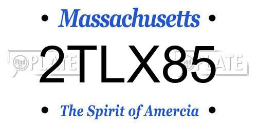 2TLX85 Massachusetts License Plate