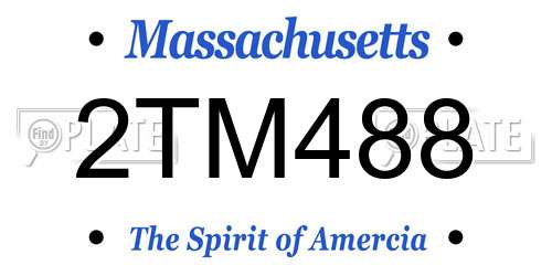 2TM488 Massachusetts License Plate