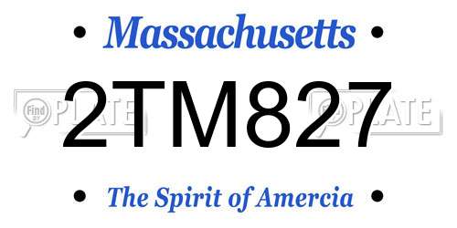 2TM827 Massachusetts License Plate