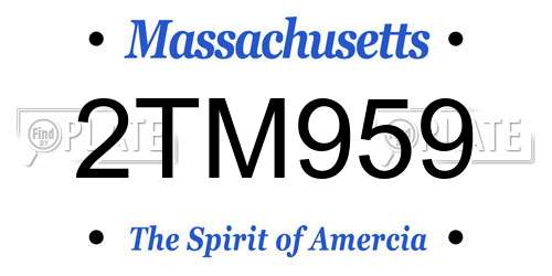 2TM959 Massachusetts License Plate