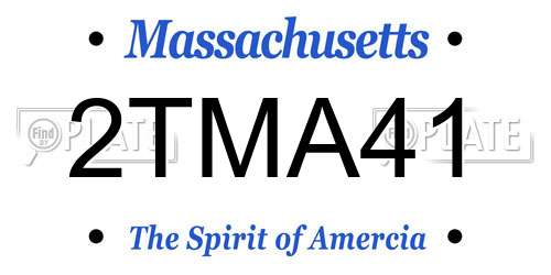 2TMA41 Massachusetts License Plate