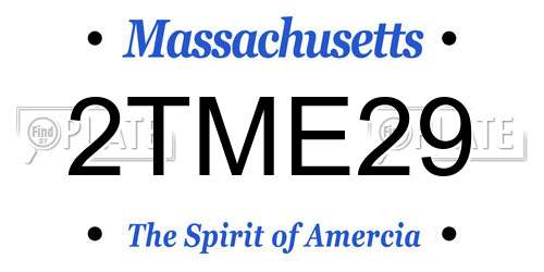 2TME29 Massachusetts License Plate
