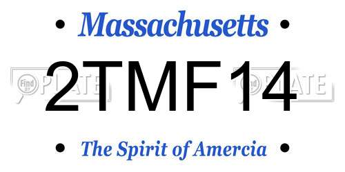 2TMF14 Massachusetts License Plate