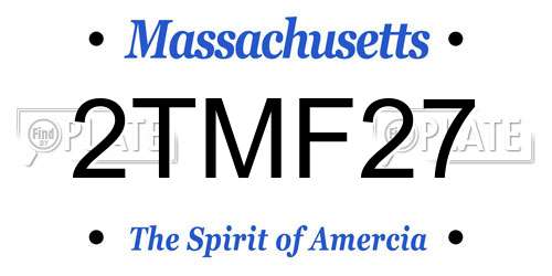 2TMF27 Massachusetts License Plate