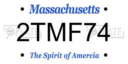 2TMF74 Massachusetts License Plate