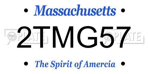 2TMG57 Massachusetts License Plate