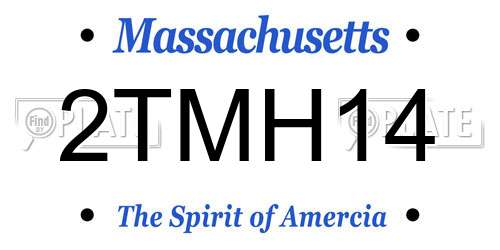2TMH14 Massachusetts License Plate