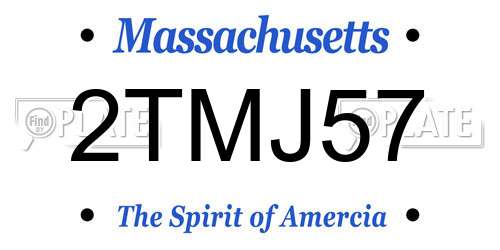2TMJ57 Massachusetts License Plate