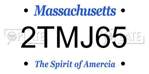2TMJ65 Massachusetts License Plate