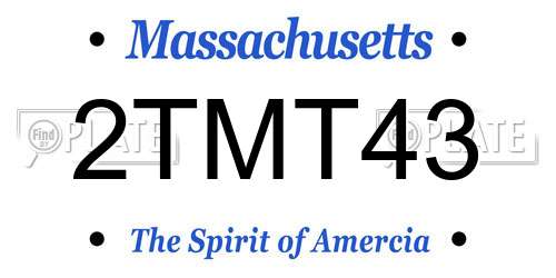 2TMT43 Massachusetts License Plate