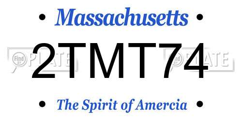 2TMT74 Massachusetts License Plate