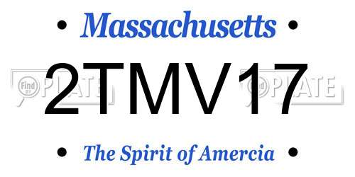 2TMV17 Massachusetts License Plate