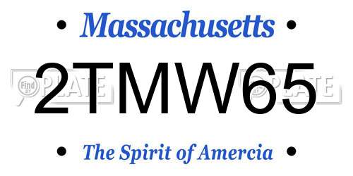 2TMW65 Massachusetts License Plate