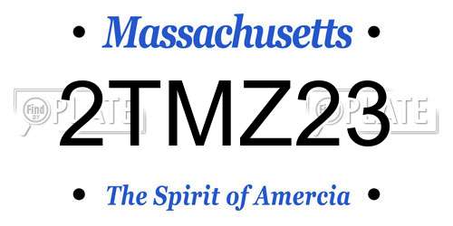 2TMZ23 Massachusetts License Plate