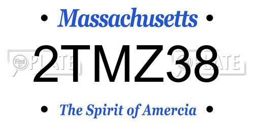 2TMZ38 Massachusetts License Plate