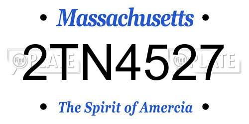 2TN4527 Massachusetts License Plate