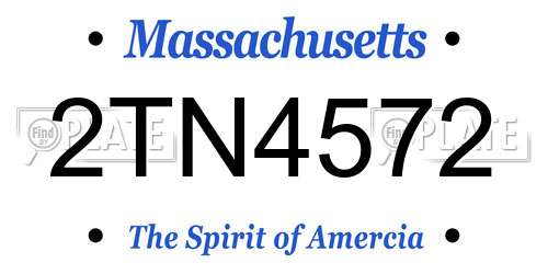 2TN4572 Massachusetts License Plate