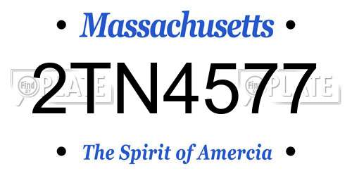 2TN4577 Massachusetts License Plate