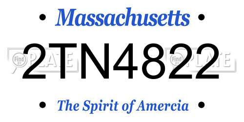 2TN4822 Massachusetts License Plate