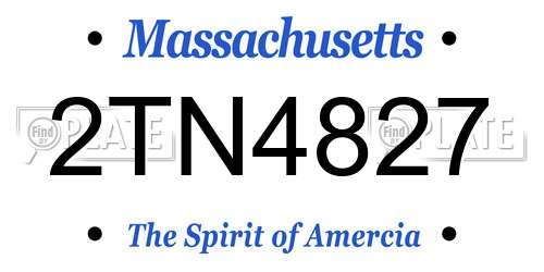 2TN4827 Massachusetts License Plate