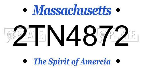 2TN4872 Massachusetts License Plate