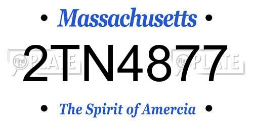 2TN4877 Massachusetts License Plate