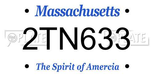 2TN633 Massachusetts License Plate