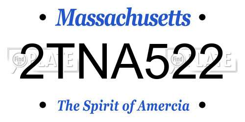 2TNA522 Massachusetts License Plate