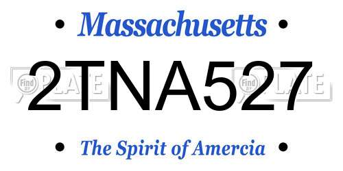 2TNA527 Massachusetts License Plate