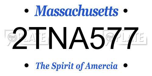 2TNA577 Massachusetts License Plate
