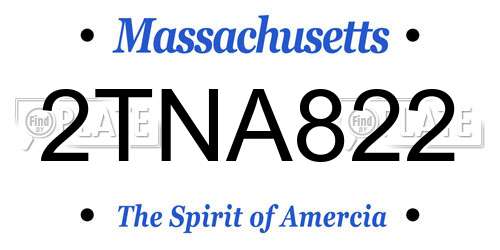2TNA822 Massachusetts License Plate