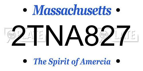 2TNA827 Massachusetts License Plate