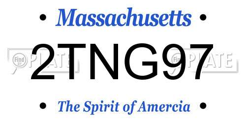 2TNG97 Massachusetts License Plate