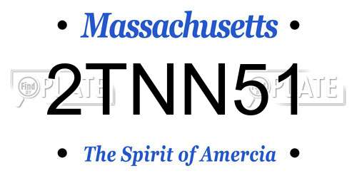 2TNN51 Massachusetts License Plate