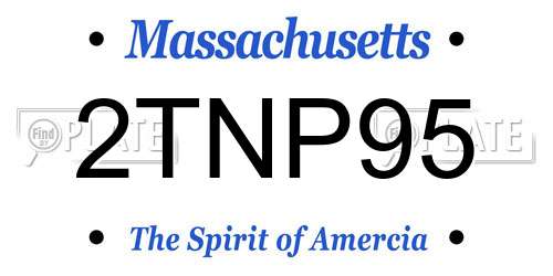 2TNP95 Massachusetts License Plate