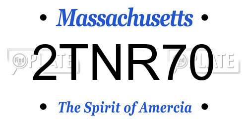 2TNR70 Massachusetts License Plate