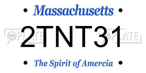 2TNT31 Massachusetts License Plate