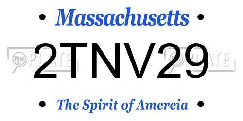 2TNV29 Massachusetts License Plate