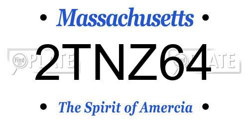 2TNZ64 Massachusetts License Plate