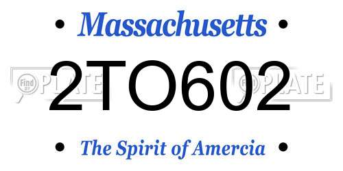 2TO602 Massachusetts License Plate