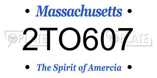2TO607 Massachusetts License Plate
