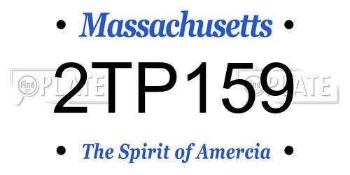 2TP159 Massachusetts License Plate